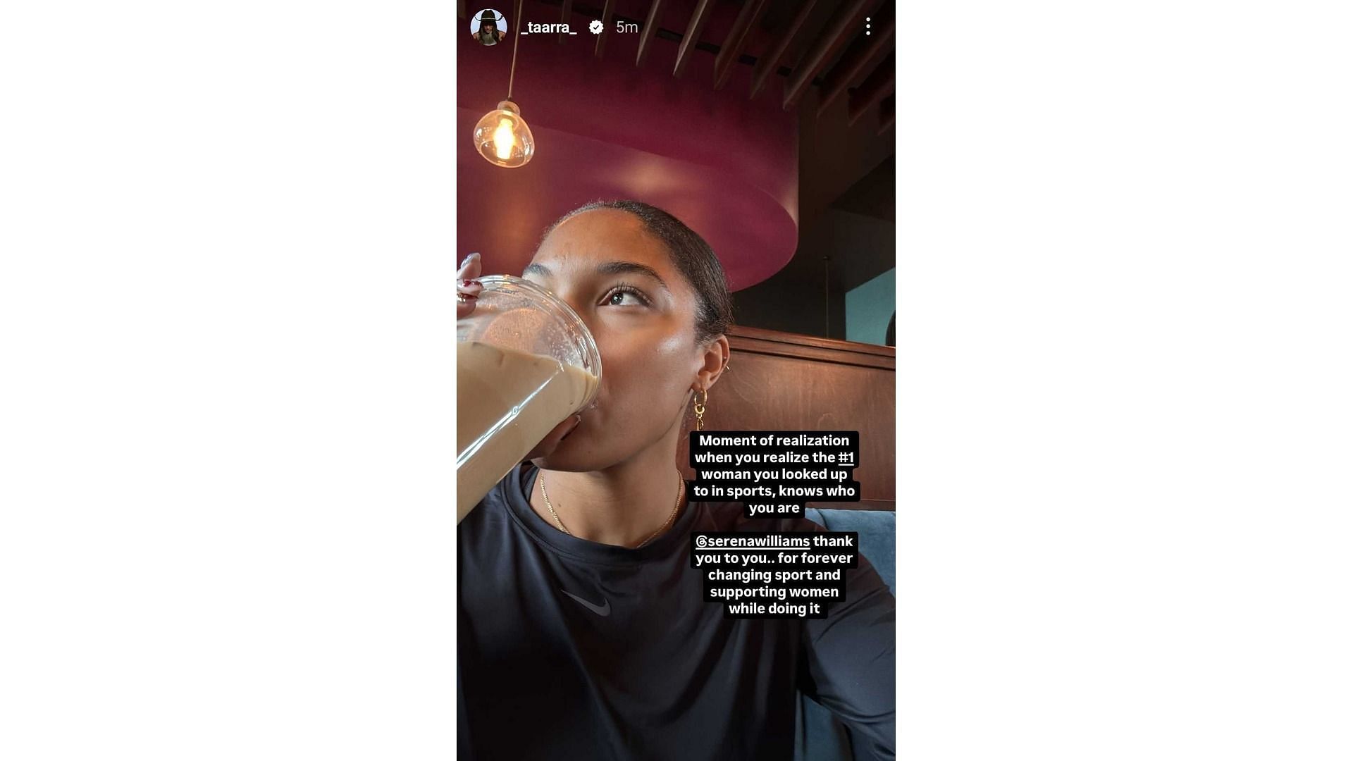 Screenshot of Davis-Woodhall's message for Williams (Image via: Davis-Woodhall's Instagram)